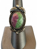 Ruby Zoisite Solid 925 Sterling Silver Ring 7