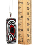 Fordite Solid 925 Sterling Silver Pendant with 18 inch chain necklace