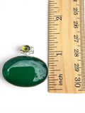 Green Onyx & Peridot Solid 925 Sterling Silver Pendant