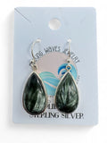 Seraphinite “Angel Stone” Solid 925 Sterling Silver Earrings