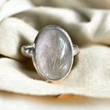 Gold Rutilated Quartz Solid 925 Sterling Silver Ring 6