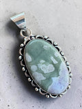 Peace Jade Silver Overlay Pendant