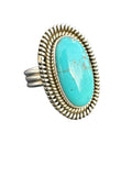 Kingman Turquoise Solid 925 Sterling Silver Ring 9