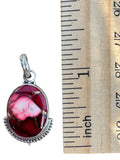 Kingman Red Rose Dahlia Solid 925 Sterling Silver Pendant