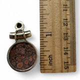 Leopardskin Jasper & Pink Opal Solid 925 Sterling Silver Pendant