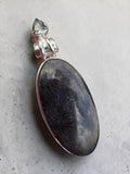 Sunstone in Iolite Solid 925 Sterling Silver Pendant