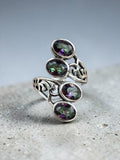 Rainbow Fire Topaz Solid 925 Sterling Silver Ring – Adj