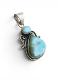Caribbean Larimar Solid 925 Sterling Silver Pendant