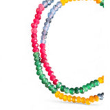 Red, Green , Yellow & Blue Onyx 4 mm Beaded Necklace