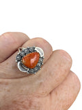 Sponge Coral Solid 925 Sterling Silver Ring 8.5