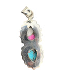 Kingman Cotton Candy Turquoise Solid 925 Sterling Silver Pendant