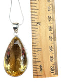 Citrine Solid 925 Sterling Silver Pendant with 20 inch chain necklace
