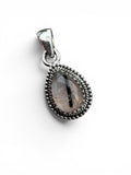Black Rutilated Quartz Solid 925 Sterling Silver Pendant