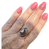 Fordite Solid 925 Sterling Silver Ring 9