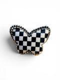 Butterfly Checkerboard Solid 925 Sterling Silver Ring 9.5