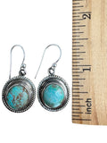 Number 8 Turquoise Solid 925 Sterling Silver Earrings