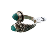 Kingman Turquoise Solid 925 Sterling Silver Ring 7.5
