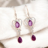 Amethyst Solid 925 Sterling Silver Earrings