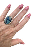 Rare Afghanite Solid 925 Sterling Silver Ring 7
