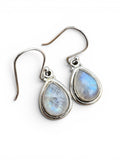 Rainbow Moonstone Solid 925 Sterling Silver Earrings