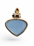 Owyhee Opal & Blue Topaz Solid 925 Sterling Silver Pendant
