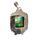 Kingman Peacock Dahlia Solid 925 Sterling Silver Pendant