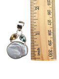 Pearl Multi-Stone Solid 925 Sterling Silver Pendant