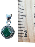 Emerald Solid 925 Sterling Silver Pendant