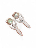 Goddess Moonstone Solid 925 Sterling Silver stud Earrings