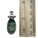 Larsonite & Peridot Solid 925 Sterling Silver Pendant