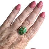 Green Mojave Turquoise Solid 925 Sterling Silver Ring 11