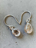 White Topaz Solid 925 Sterling Silver Earrings