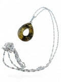 Green Baltic Amber Solid 925 Sterling Silver Necklace