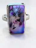 Purple Dendritic Opal Solid 925 Sterling Silver Ring 6
