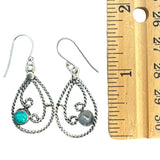 Turquoise Solid 925 Sterling Silver Earrings