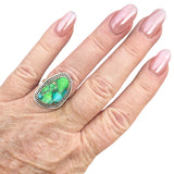 Kingman Peacock Dahlia Solid 925 Sterling Silver Ring 6