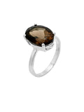 Smoky Topaz Solid 925 Sterling Silver Ring 7