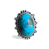Pilot Mountain Turquoise with Pyrite Solid 925 Sterling Silver Ring 8