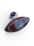 Noreena Jasper & Garnet Solid 925 Sterling Silver Pendant