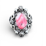 Kingman Red Rose Dahlia Solid 925 Sterling Silver Ring 8