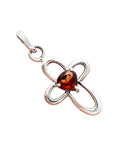 Garnet Cross Solid 925 Sterling Silver  Pendant Earrings Set