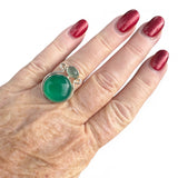 Green Onyx Solid 925 Sterling Silver Ring 5
