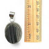 Rough Black Tourmaline Solid 925 Sterling Silver Pendant