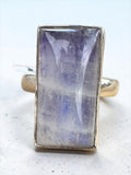 Purple Moonstone Solid 925 Sterling Silver Ring 8