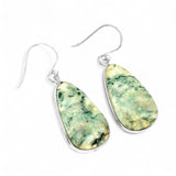 Moss Agate Solid 925 Sterling Silver Earrings