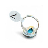 Kingman Turquoise Solid 925 Sterling Silver Ring 7