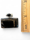 Black Composite Turquoise & Onyx Solid 925 Sterling Silver Pendant
