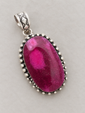 Ruby (synthetic) Silver Overlay Pendant