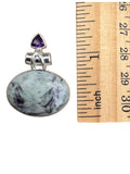 Kammererite & Amethyst Solid 925 Sterling Silver Pendant