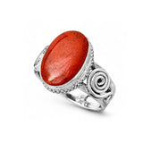Red Moss Agate Solid 925 Sterling Silver Ring 7.5